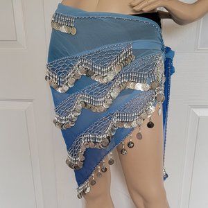*NEW* Kairella Deville Belly Dance Hip Scarf - Blue / Ombre